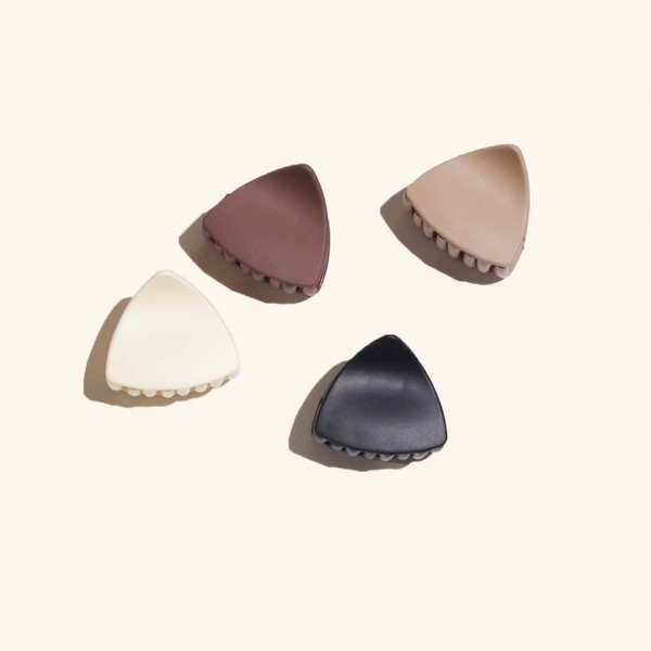

4pcs Toddler Girls Solid Hair Claw, Multicolor
