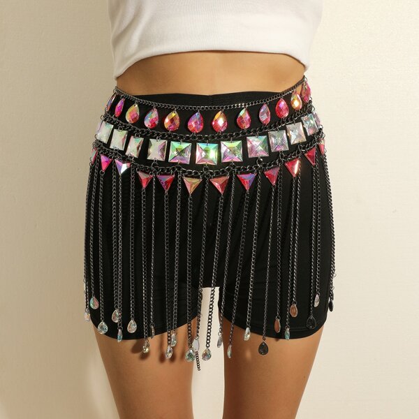

Water Drop Charm Waist Chain, Multicolor