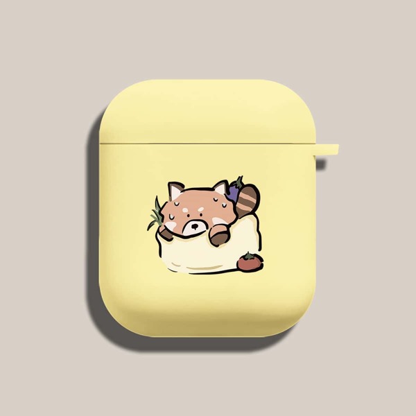 

Cartoon Raccoon Pattern Case For Airpods, Yellow