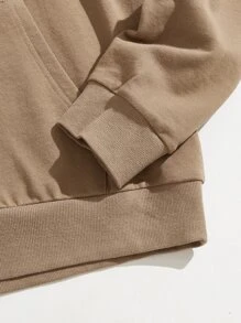 Manfinity VCAY Loose Fit Men Butterfly & Letter Graphic Drop Shoulder Hoodie, For Fall Winter - Brown - View 4