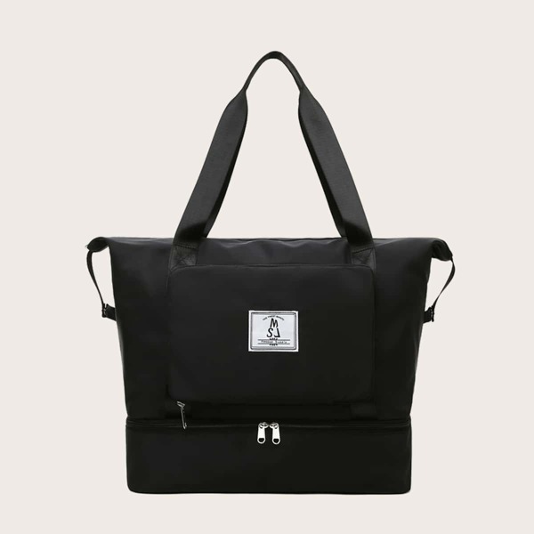 

Multi-compartment Shoulder Tote Bag, Black