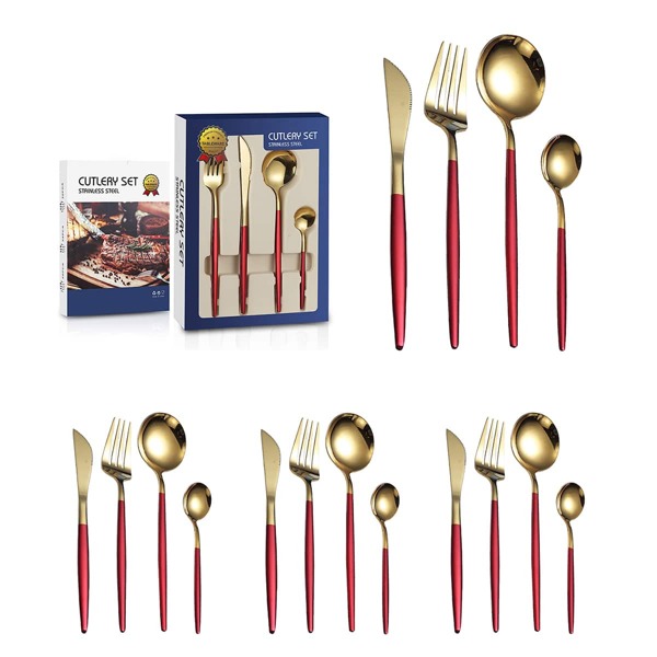 

16pcs Stainless Steel Cutlery Set, Multicolor