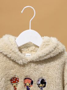 edelsteinstudio Tween Girl Cartoon Embroidery Teddy Sweatshirt - Apricot - View 3