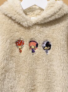 edelsteinstudio Tween Girl Cartoon Embroidery Teddy Sweatshirt - Apricot - View 4