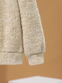 edelsteinstudio Tween Girl Cartoon Embroidery Teddy Sweatshirt - Apricot - View 5