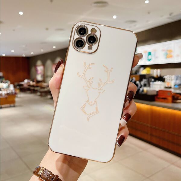

Elk Pattern Phone Case, White