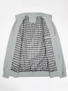 CLOUDSTYLE Men Zip Up Slant Pocket Jacket - Light Grey - View 8