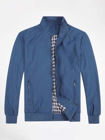 CLOUDSTYLE 男士拉鏈開襟斜口袋夾克