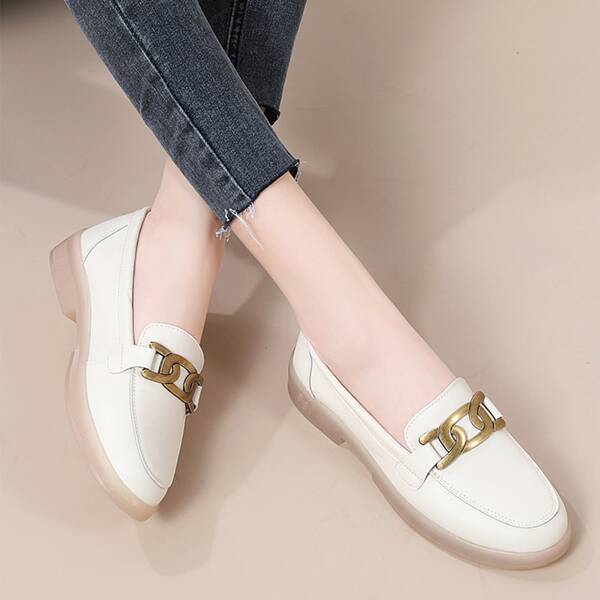 

Snaffle Decor Loafers, Beige