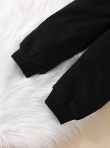 Baby Heart Print Sweatshirt & Joggers - Multicolor - View 4