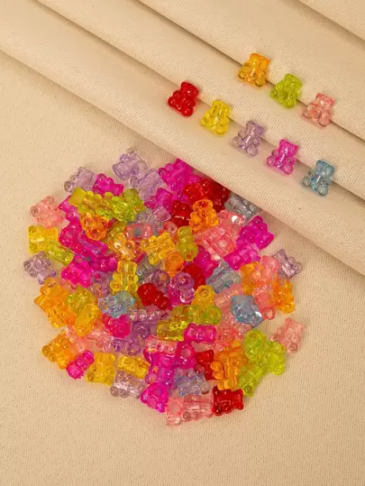 200入組隨機色熊DIY首飾配件