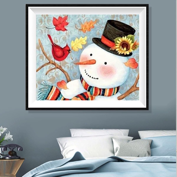 

Snowman Print DIY Diamond Unframed Painting, Multicolor