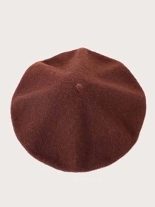 Mũ nồi trơn tối giản - màu nâu - Xem 2