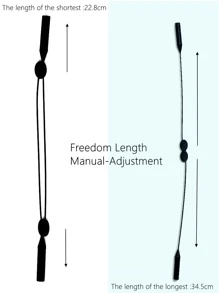 1 Soporte Para Gafas Con Temática Deportiva Para Hombre (con Diseño De Longitud Ajustable De Alambre De Acero, Gafas No Incluidas) - Negro - Ver 3