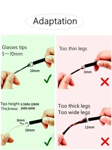 1 Soporte Para Gafas Con Temática Deportiva Para Hombre (con Diseño De Longitud Ajustable De Alambre De Acero, Gafas No Incluidas) - Negro - Ver 5