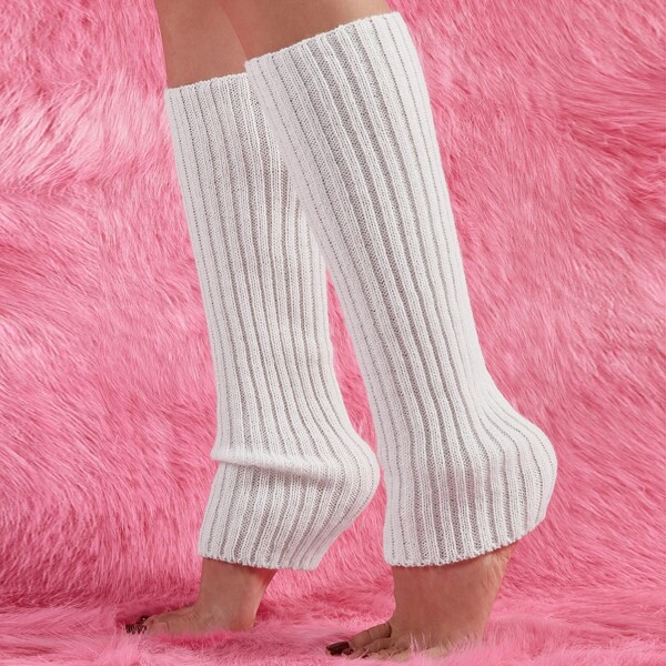 

Plain Knit Leg Warmer, White