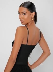 SHEIN Tall Solid Crop Cami Top - Black - View 2