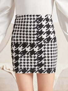 SHEIN Váy Gái Dây kéo răng cưa Ăn mặc đẹp - Đen và trắng - Xem 1