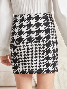 SHEIN Váy Gái Dây kéo răng cưa Ăn mặc đẹp - Đen và trắng - Xem 2