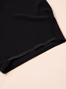 1入女士柔軟雪紡實色頭巾彈性帶,適合日常穿著 - 黑色 - 查看 6