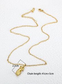 MONALLY 1 件 18K 镀金不锈钢 0.035μm 身体链项链，适合女士，生日/约会礼物，防褪色且防过敏 - 金黃色 - 查看 5