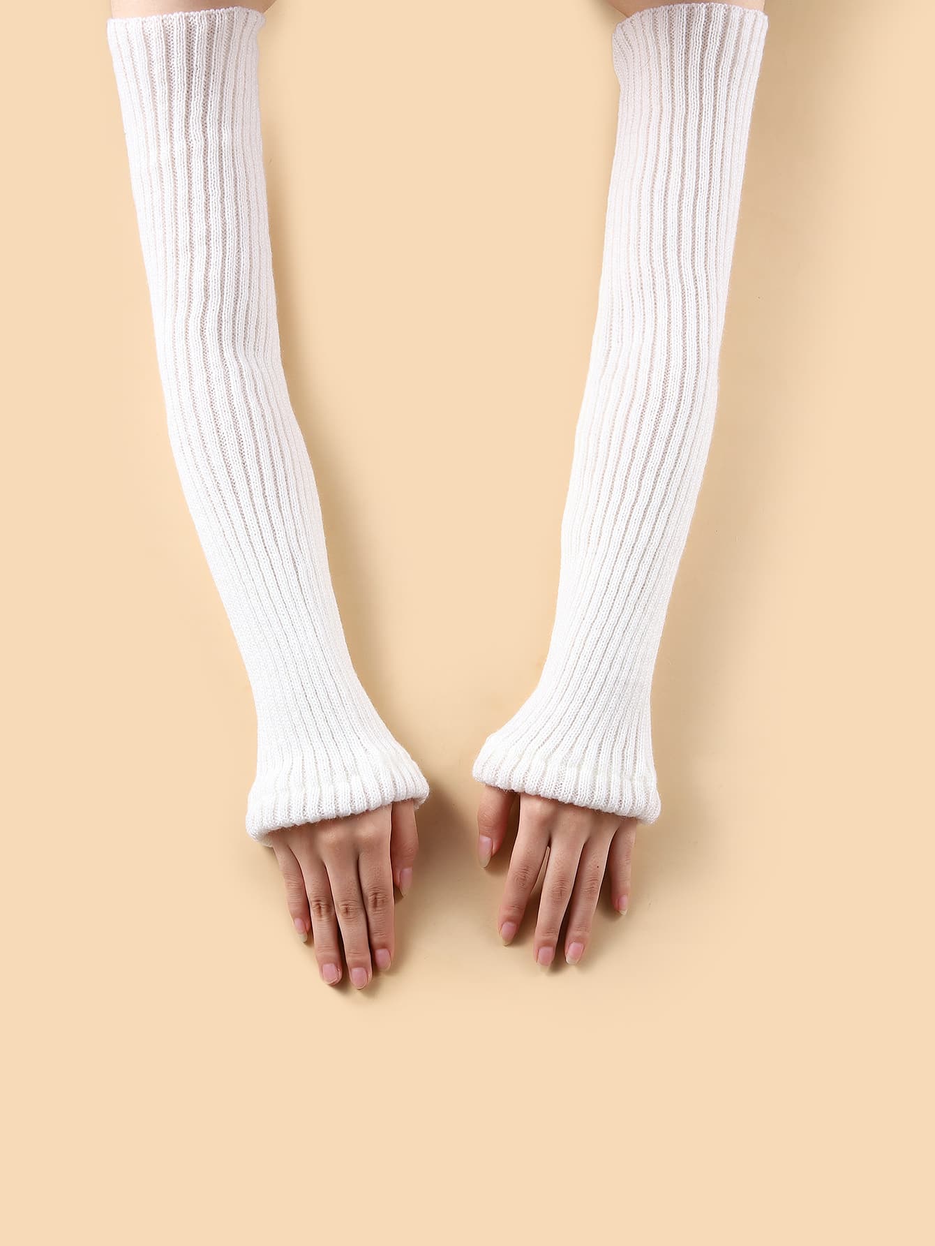 mangas de brazo tejido - Blanco - Ver 1