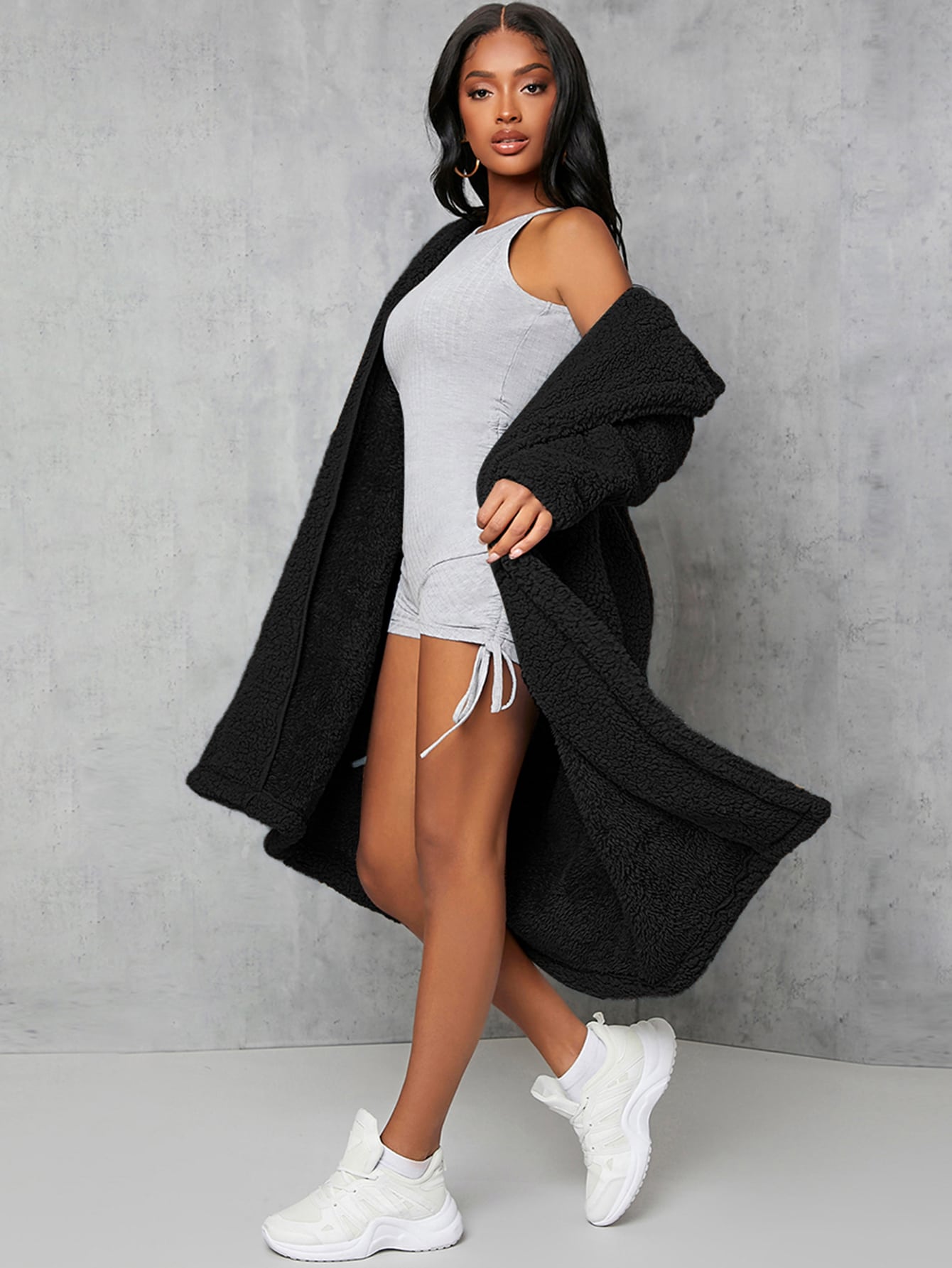 boohoo fluffy moletom com capuz