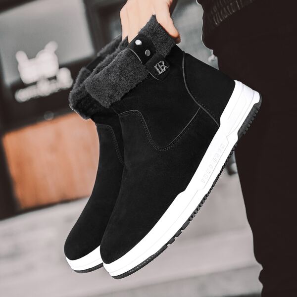 

Men Letter Decor Chelsea Boots, Black