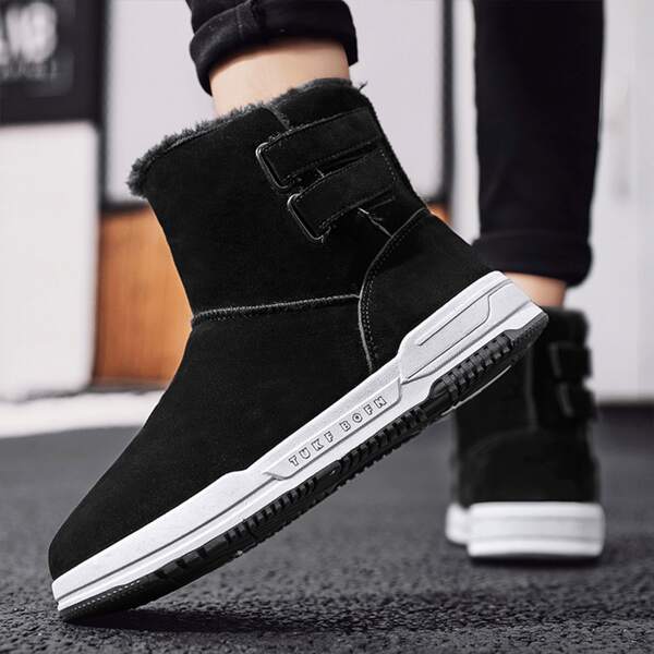 

Men Velcro Strap Chelsea Boots, Black