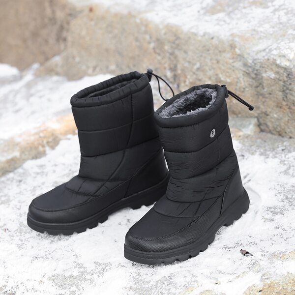 

Men Drawstring Design Snow Boots, Black