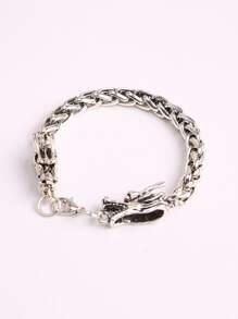 Pulsera dragón con diseño - Plateado - Ver 4