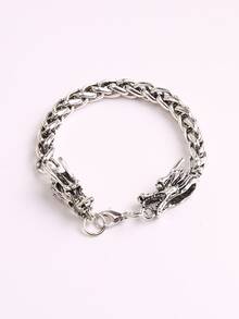 Pulsera dragón con diseño - Plateado - Ver 5