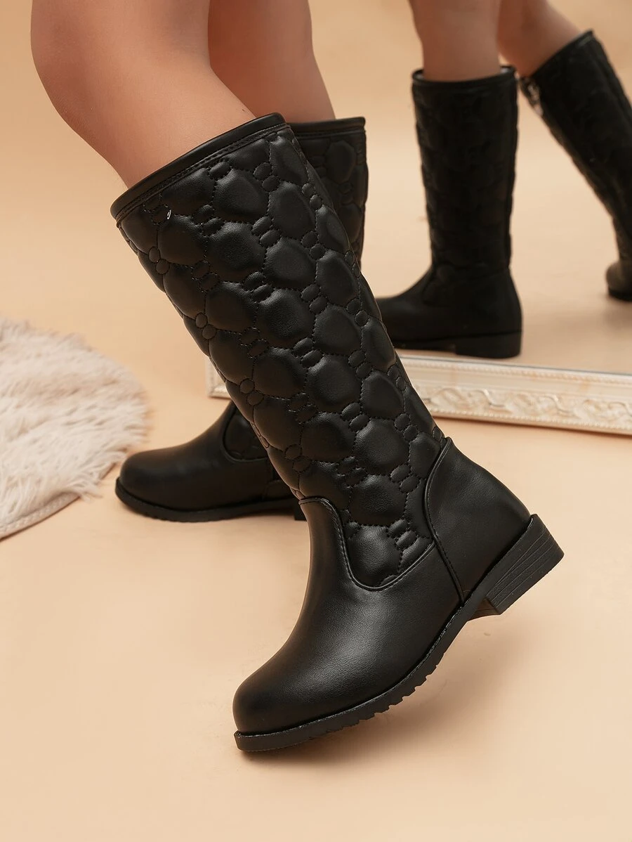 Giày boot trẻ em Dây kéo bên - màu đen - Xem 1