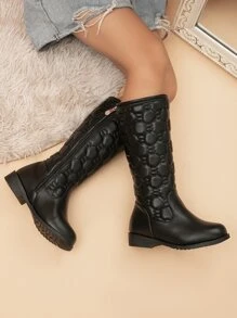 Giày boot trẻ em Dây kéo bên - màu đen - Xem 2