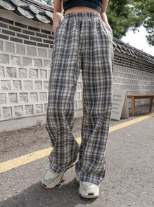 DAZY Plaid Slant Pocket Trousers - Multicolor - View 5