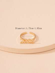 年份編號裝飾袖口戒指 - 金黃色 - 查看 3