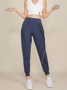 Breathable Sports Pants - Dusty Blue - View 1