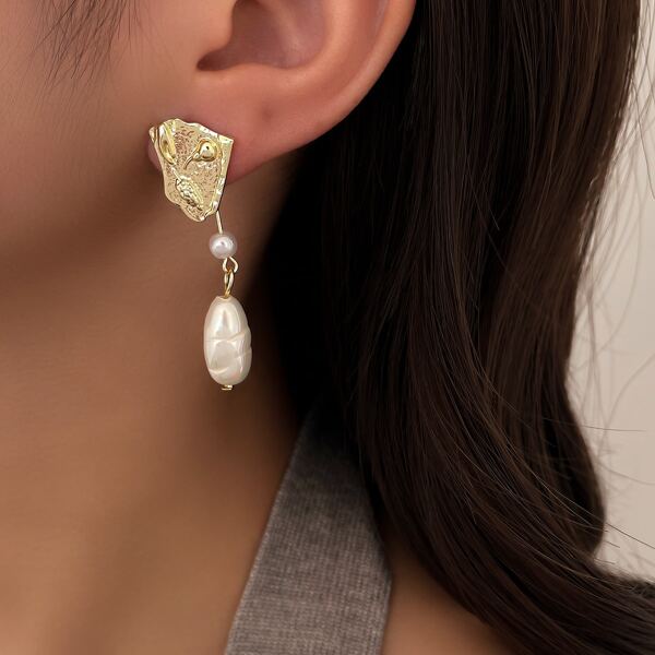 

Faux Pearl Charm Drop Earrings, Multicolor