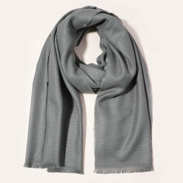 

Raw Trim Plain Scarf, Dark grey