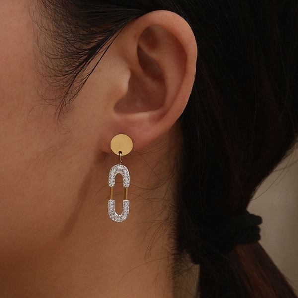 

Серьги 14K позолоченный со стразами, Многоцветный