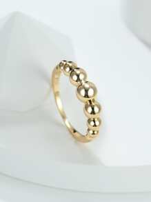 Vanel 1入組簡約風和時尚金色水潤光澤扭結戒指帶簡約風格 - 金黃色 - 查看 1