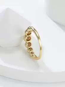 Vanel 1入組簡約風和時尚金色水潤光澤扭結戒指帶簡約風格 - 金黃色 - 查看 2