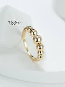 Vanel 1入組簡約風和時尚金色水潤光澤扭結戒指帶簡約風格 - 金黃色 - 查看 3