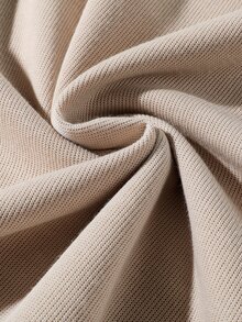 Manfinity Áo nỉ Nam Đắp vá Tương phản ràng buộc màu trơn Sẵn sàng - Màu be - Xem 3