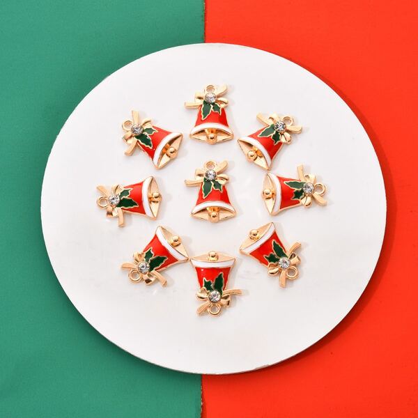 

10pcs Christmas Bell DIY Jewelry Accessory, Multicolor