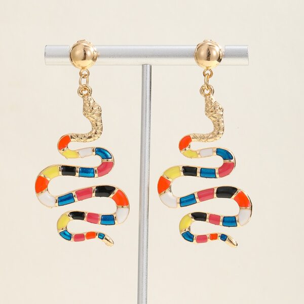 

Snake Design Drop Earrings, Multicolor