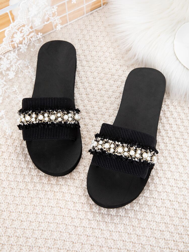 Faux Pearl Decor Slides - Black and White - View 6