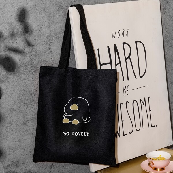 

Cartoon Graphic Shopper Bag, Multicolor