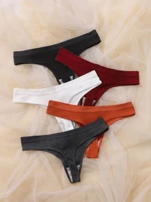 5件字母貼布內褲套裝 - 彩色 - 查看 2