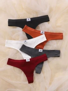 5件字母貼布內褲套裝 - 彩色 - 查看 5